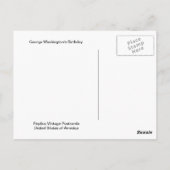 Carte Postale Anniversaire de George Washington (Dos)