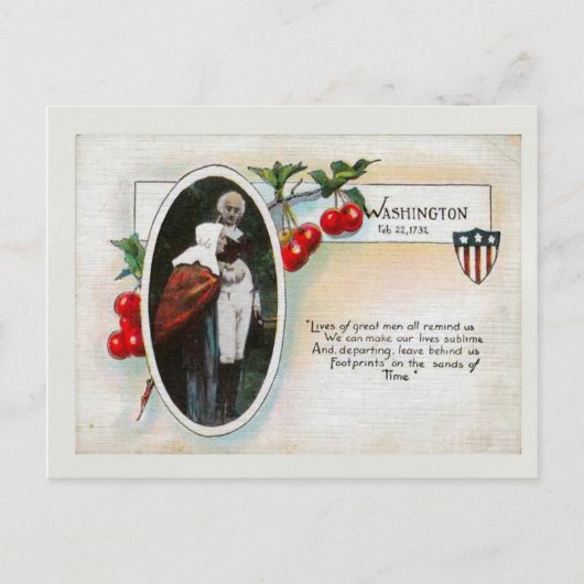 Carte Postale Anniversaire de George Washington & (Devant)