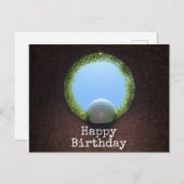 Carte Postale Anniversaire de golf avec thème de golf (Devant / Derrière)