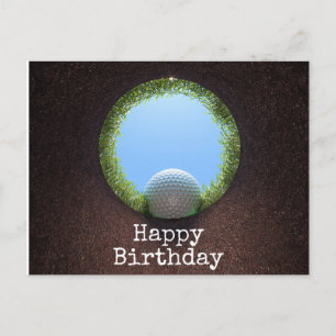 Carte Postale Anniversaire de golf avec thème de golf