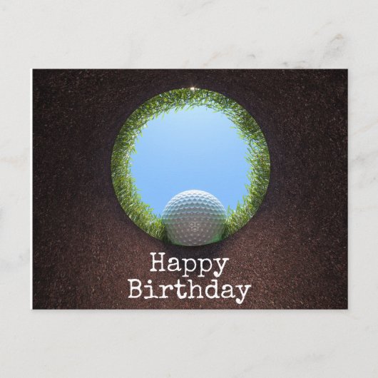 Carte Postale Anniversaire de golf avec thème de golf (Devant)