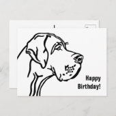 Carte Postale Anniversaire de Great Dane (Devant / Derrière)