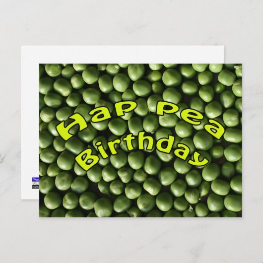 Carte Postale Anniversaire de Hap Pea (Devant / Derrière)