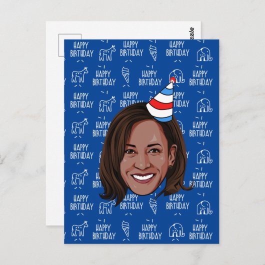 Carte Postale Anniversaire de KAMALA HARRIS (Devant / Derrière)