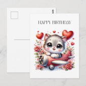 Carte Postale Anniversaire de Kitten Pilot (Devant / Derrière)