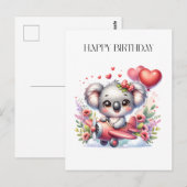 Carte Postale Anniversaire de Koala Volant (Devant / Derrière)