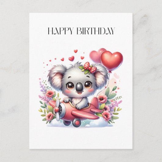 Carte Postale Anniversaire de Koala Volant (Devant)