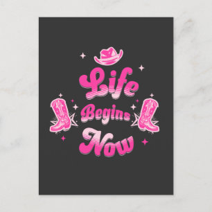 Carte Postale Anniversaire de la Cowgirl occidentale rose Jalon