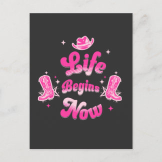 Carte Postale Anniversaire de la Cowgirl occidentale rose Jalon