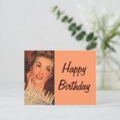 Carte Postale Anniversaire de la ménagère rétro (Debout devant)