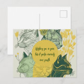 Carte Postale Anniversaire de la passionnée de chat bohème (Devant / Derrière)