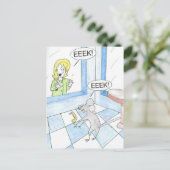 Carte Postale Anniversaire de la souris effrayée (Debout devant)