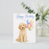 Carte Postale Anniversaire de Labradoodle (Debout devant)