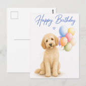 Carte Postale Anniversaire de Labradoodle (Devant / Derrière)