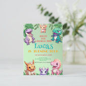 Carte Postale Anniversaire de l'école de la jungle de dinosaures (Debout devant)