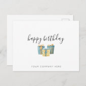 Carte Postale Anniversaire de l'employé de la Blue Business Gold (Devant / Derrière)