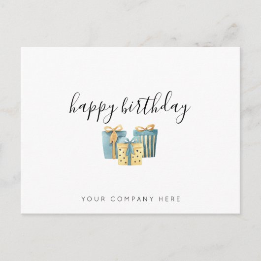 Carte Postale Anniversaire de l'employé de la Blue Business Gold (Devant)