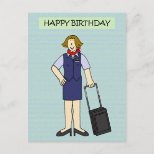 Carte Postale Anniversaire de l'équipage Cabine féminin