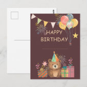 Carte Postale Anniversaire de l'ours (Devant / Derrière)