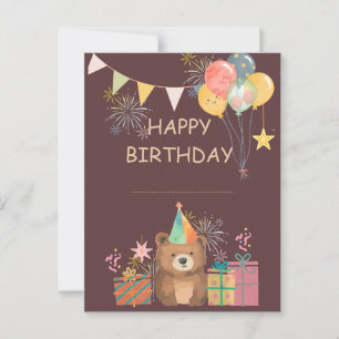 Carte Postale Anniversaire de l'ours