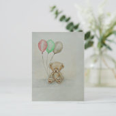 Carte Postale anniversaire de l'ours en peluche (Debout devant)