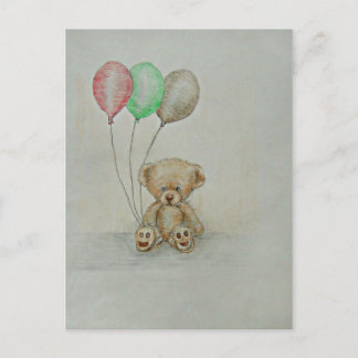 Carte Postale anniversaire de l'ours en peluche