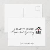 Carte Postale Anniversaire de Maison Heureuse de l'Immobilier Pr (Devant / Derrière)