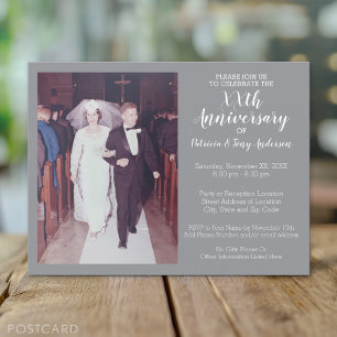 Carte Postale Anniversaire de mariage avec cadre photo vintage