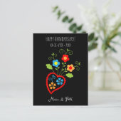 Carte Postale Anniversaire de mariage fleuri folklorique portuga (Debout devant)