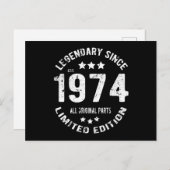 Carte Postale Anniversaire de naissance de 1974 (Devant / Derrière)