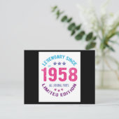 Carte Postale Anniversaire de naissance Vintage 1958 (Debout devant)