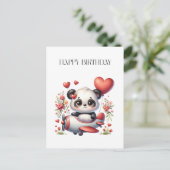 Carte Postale Anniversaire de Panda Pilote (Debout devant)