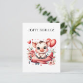 Carte Postale Anniversaire de Pig Pilot (Debout devant)