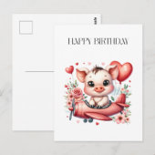 Carte Postale Anniversaire de Pig Pilot (Devant / Derrière)