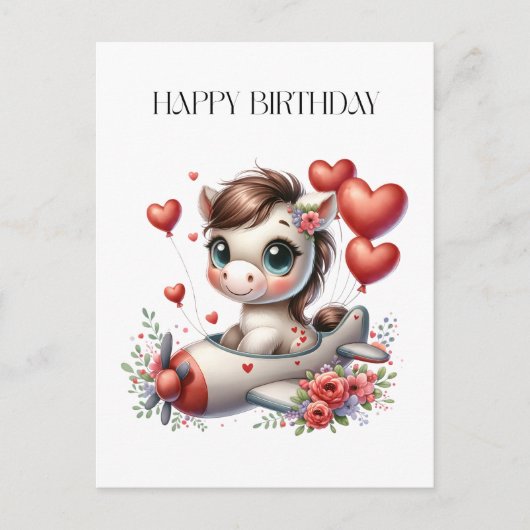 Carte Postale Anniversaire de Pony Pilot (Devant)