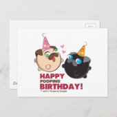 Carte Postale Anniversaire De Poopie Et Doopie (Devant / Derrière)