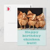 Carte Postale Anniversaire de poulet drôle fessier (Devant / Derrière)