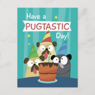 Carte Postale Anniversaire de Pug