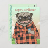 Carte Postale Anniversaire de Pug (Devant / Derrière)