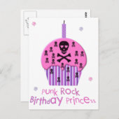 Carte Postale Anniversaire de Punk Rock Princess (Devant / Derrière)