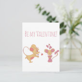 Carte Postale Anniversaire de rat mignon / Saint-Valentin (Debout devant)