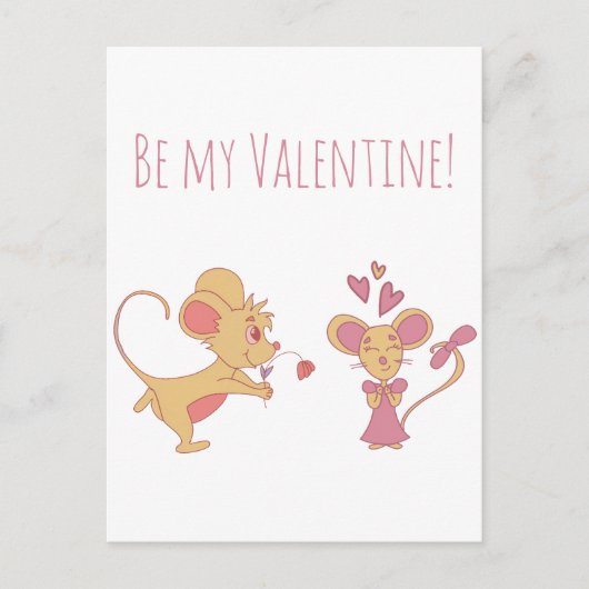 Carte Postale Anniversaire de rat mignon / Saint-Valentin (Devant)