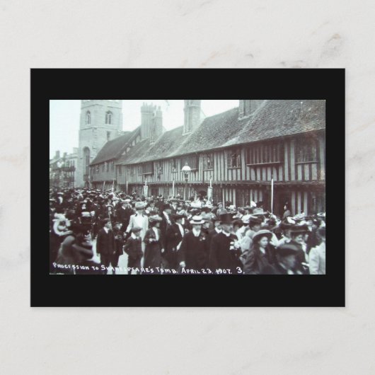 Carte Postale Anniversaire de Shakespeare 1907, Stratford-upon-A (Devant)
