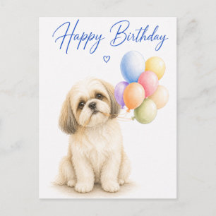 Carte Postale Anniversaire de Shih Tzu