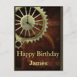 Carte Postale Anniversaire de Steampunk vintage