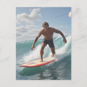 Carte Postale Anniversaire de Surfeur