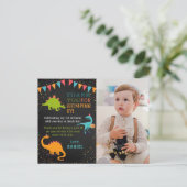 Carte Postale Anniversaire de tableau noir rugissement de dinosa (Debout devant)