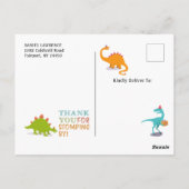 Carte Postale Anniversaire de tableau noir rugissement de dinosa (Dos)