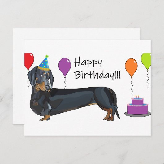 Carte Postale Anniversaire de teckel (Devant / Derrière)