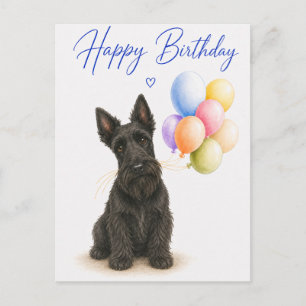 Carte Postale Anniversaire de Terrier Écossais